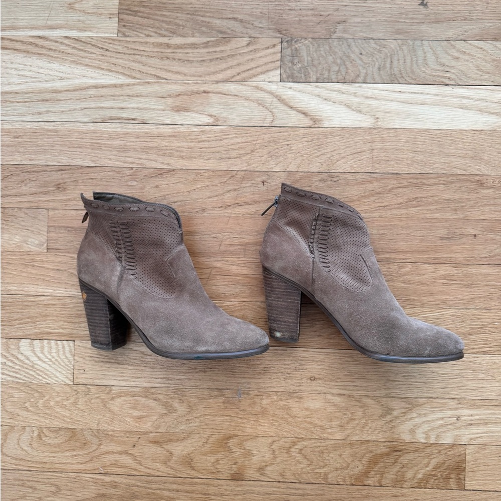 Brown Suede Ankle Boots - Picture 3 of 5